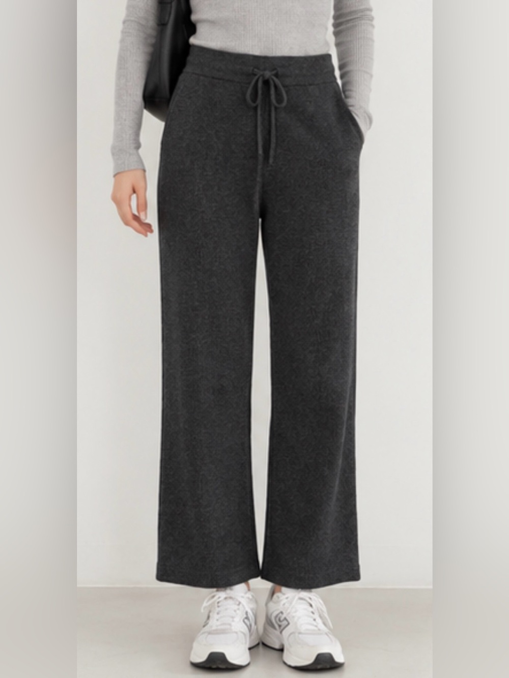 Uniqlo Wide Ribbed Pants Wide Leg Ribbed Pants in Gray Size Medium